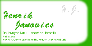 henrik janovics business card